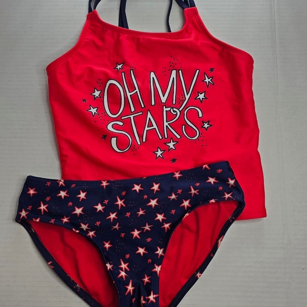 Cat & Jack Red and Blue Star Print Swimsuit Set